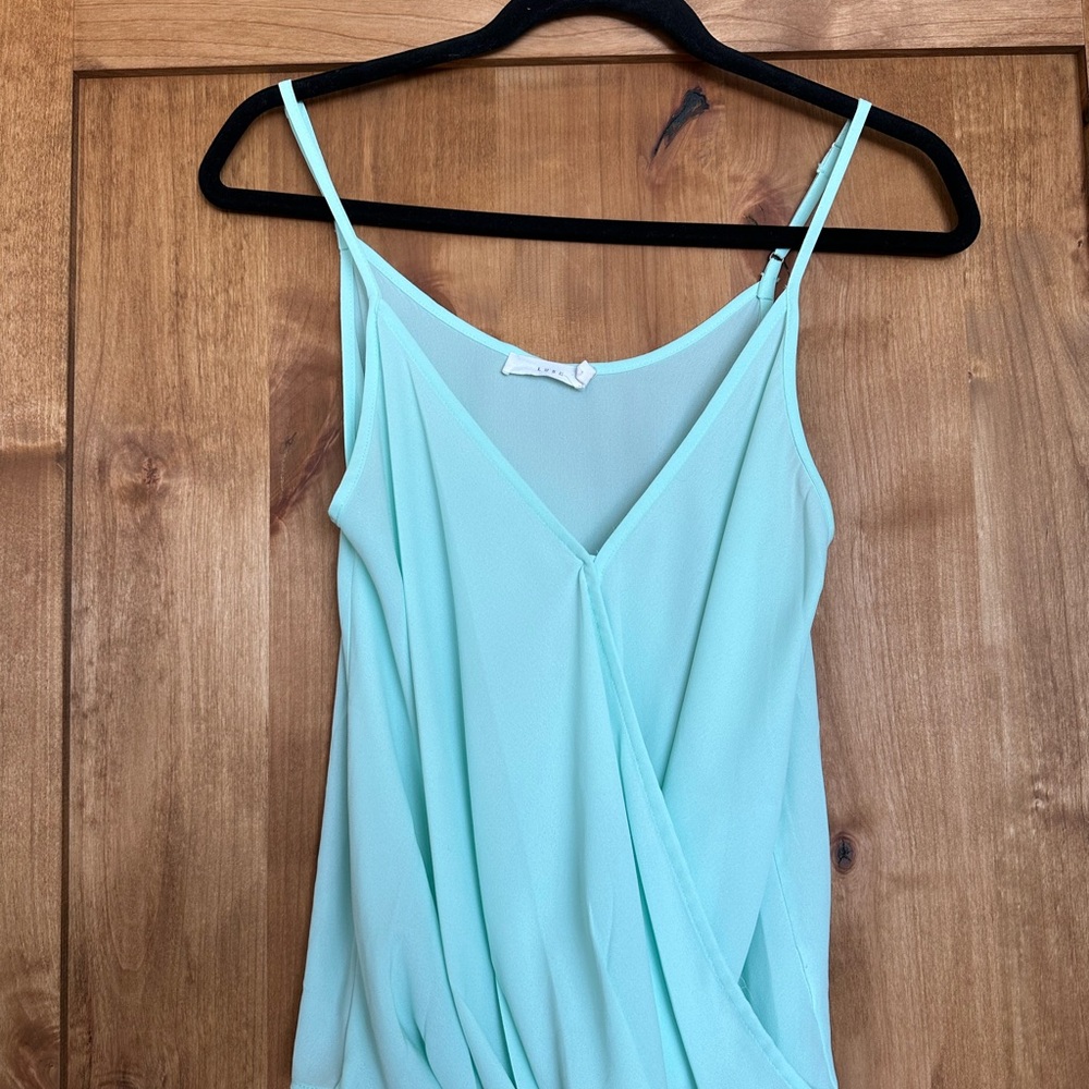 Elegant Aqua Spaghetti Strap Top